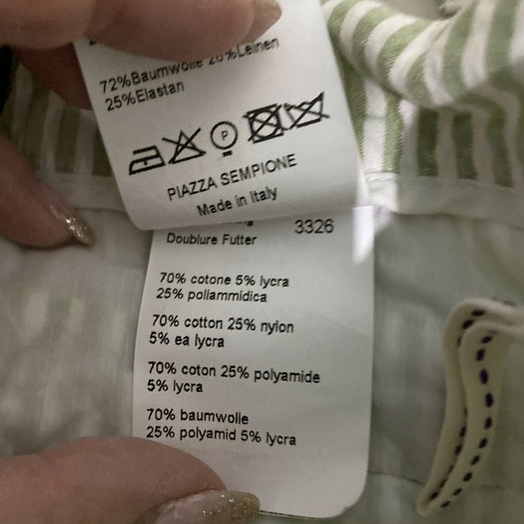 Piazza Sempione Italy Seersucker Shorts Linen - Picture 5 of 5